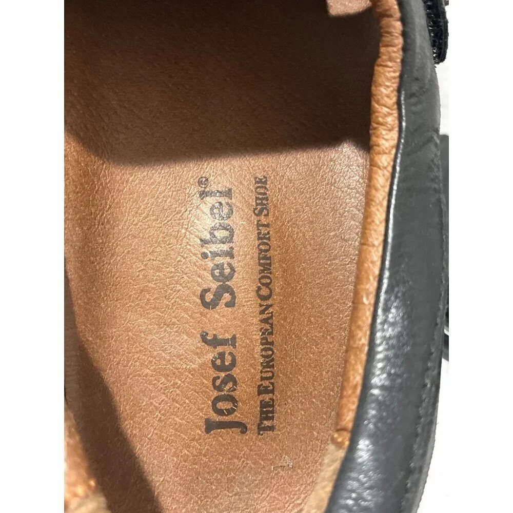 Josef Seibel Men's Steven Black Leather Fisherman Sandals size 45 us 10.5-11